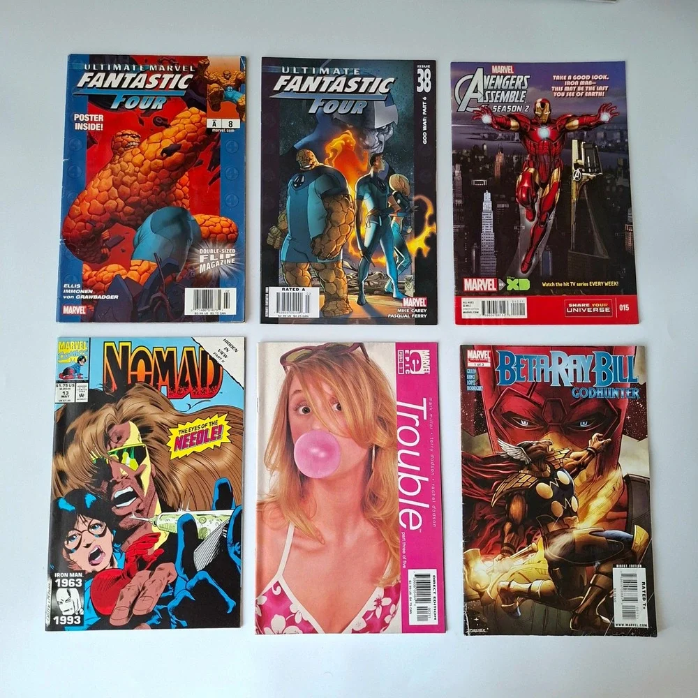 60 Marvel Comic Book Lot Heroes for Hire Deadpool Battlestar Galactica Yogi Bear